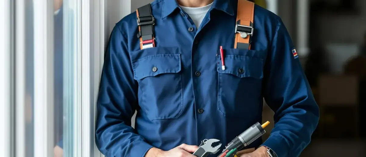 Technicien en tenue de travail avec ses outils